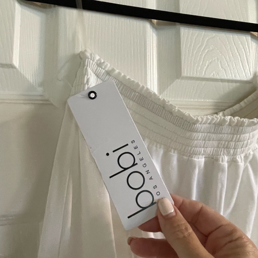 bobi White Strapless Jumpsuit - Picture 4 of 6